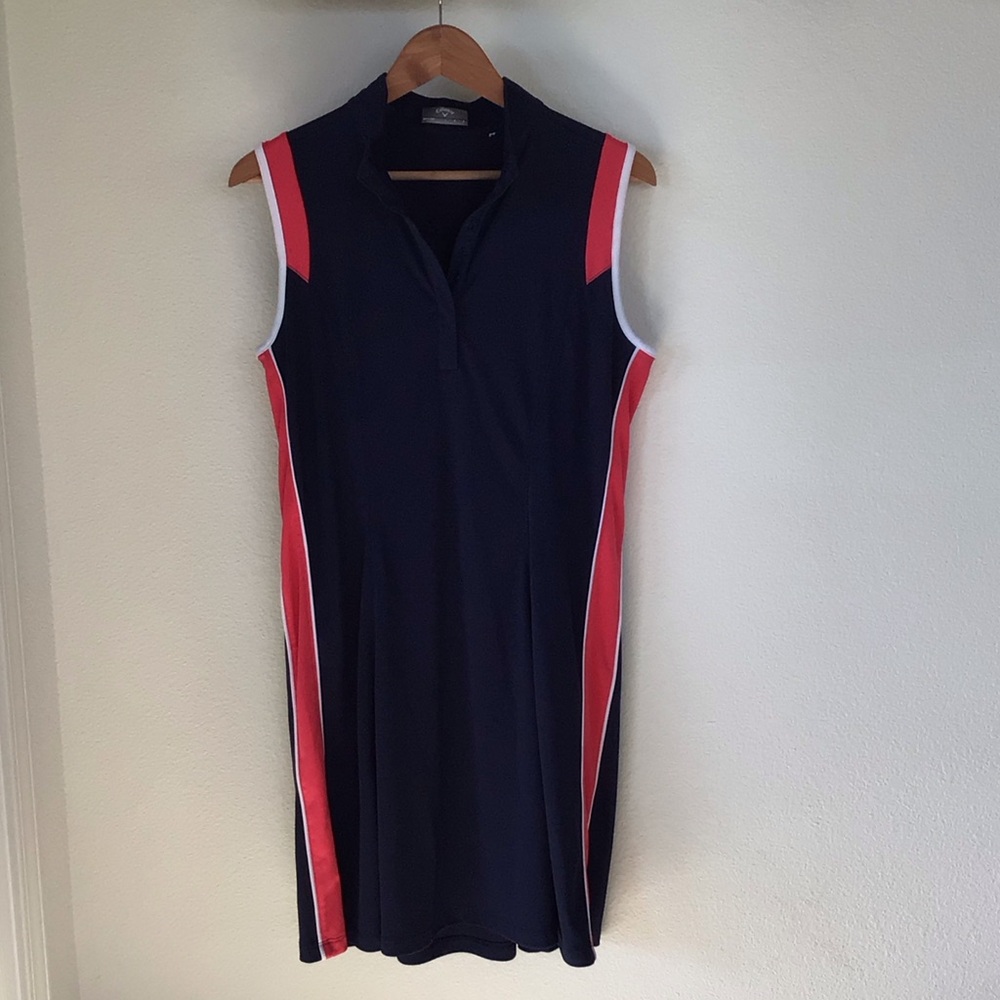 Callaway Navy and Pink Sleeveless Golf Dress